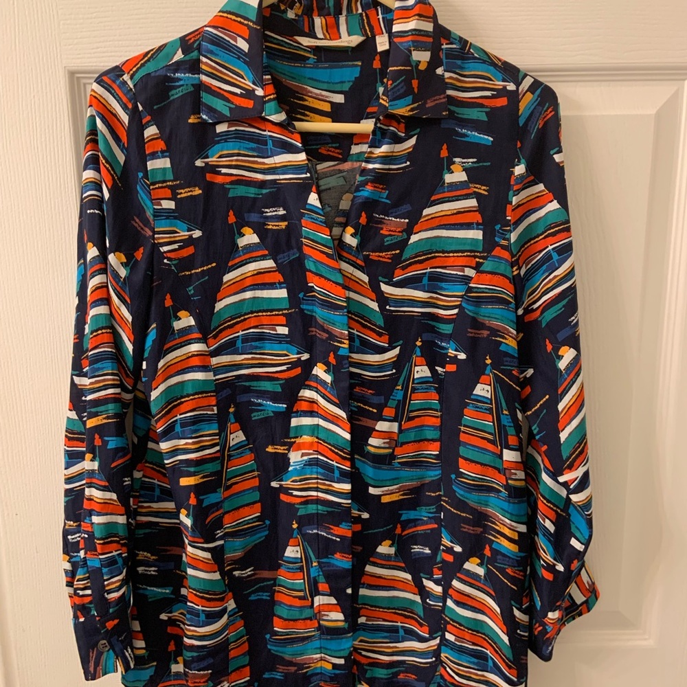 Soft Surroundings Sailboat Button up Blouse